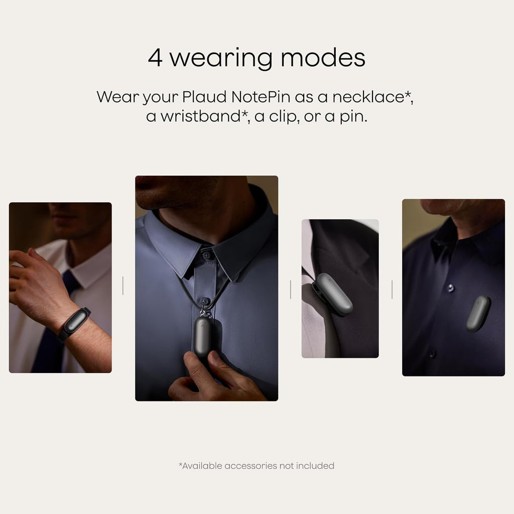 PLAUD AI Smart Voice Recorder – Auto Transcribe & Summarize | 112 Languages | App Controlled | 64GB Note-Taking Recorder